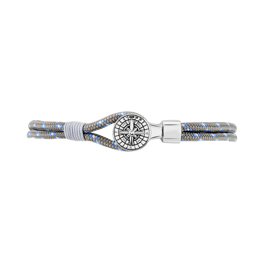 Herrenarmband Edelstahl Kompass Grau - Armbänder mit Anhänger Herren | OROVIVO