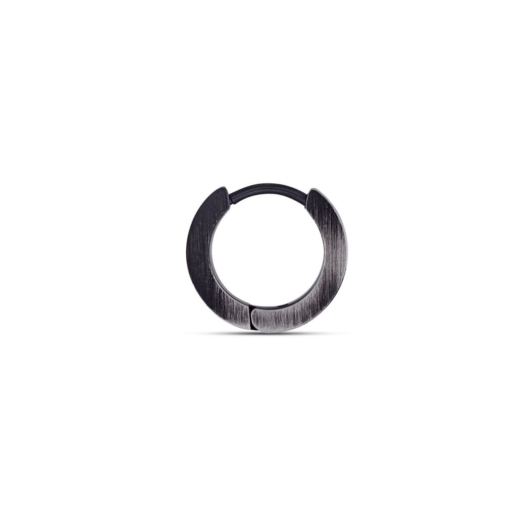 Herren Creolen Edelstahl Schwarz