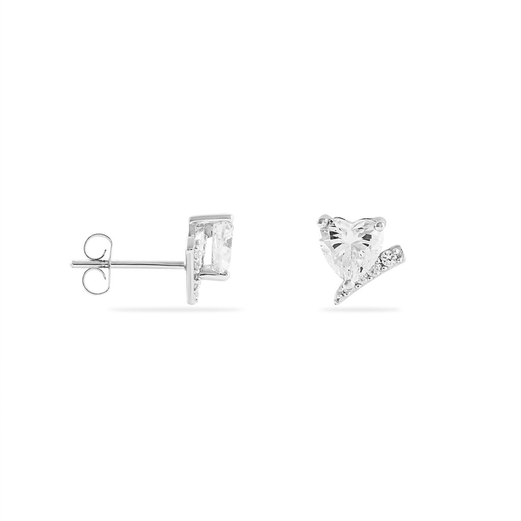 Boucles D'oreilles Puces Varvaraae Or Blanc Oxyde De Zirconium - Spannringe Damen | OROVIVO