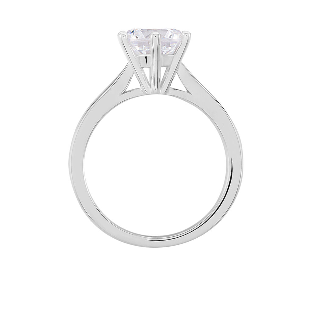 Damen Ring Silber 925 Zirkonia Wei&szlig; 3,7 ct