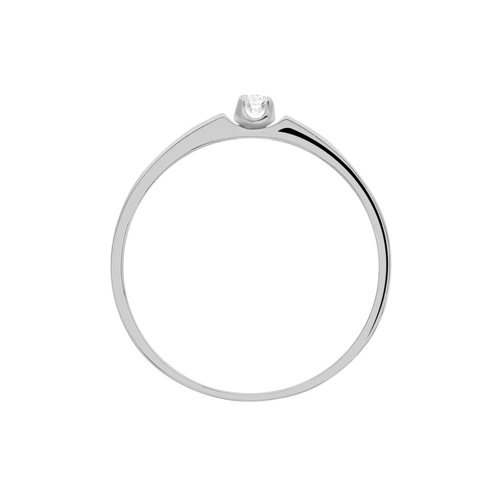 LINI Damen Ring Wei&szlig;gold 375 (9 Karat) Diamant Wei&szlig; 0,03 ct