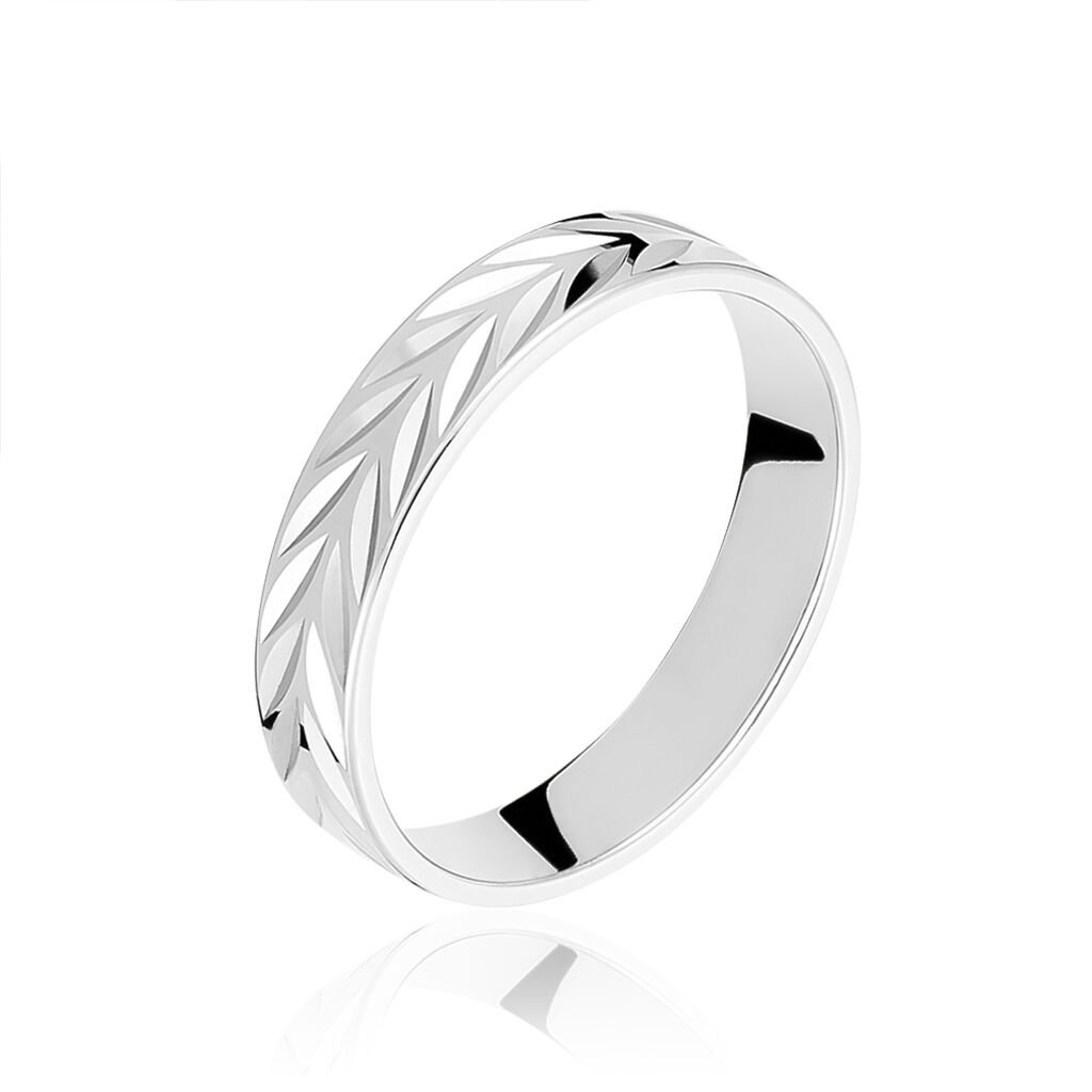 Alliance Epi Ruban Plat Or Blanc - Spannringe Unisex | OROVIVO
