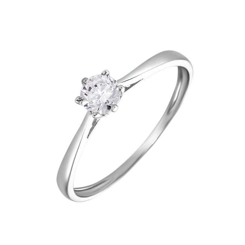 KRAPPE 6 Damen Ring Wei&szlig;gold 375 (9 Karat) Zirkonia Wei&szlig; 0,48 ct - Verlobungsringe Damen | OROVIVO