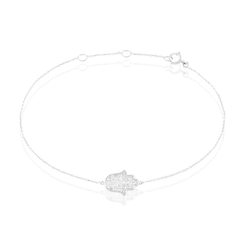Bracelet Aicha Or Blanc Diamant - Spannringe Damen | OROVIVO