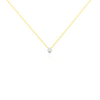 Damen Collier Gold Bicolor 750 Diamant 0,2ct Rome