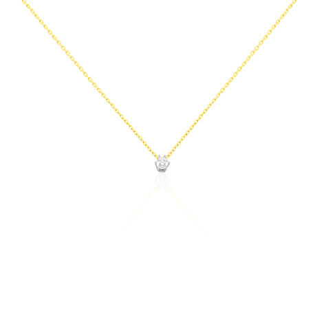 Damen Collier Gold Bicolor 750 Diamant 0,2ct Rome - Halsketten Damen | OROVIVO