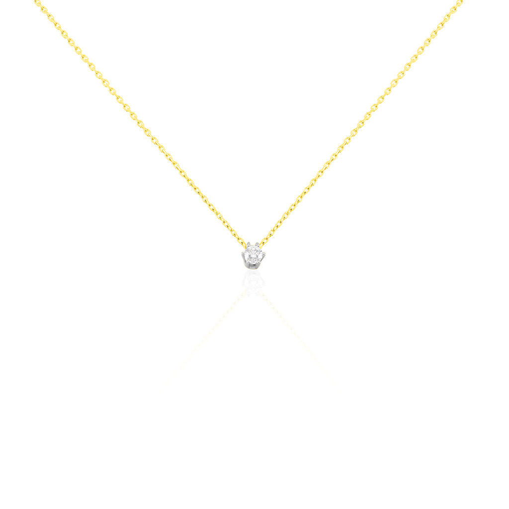 Damen Collier Gold Bicolor 750 Diamant 0,2ct Rome - Halsketten Damen | OROVIVO