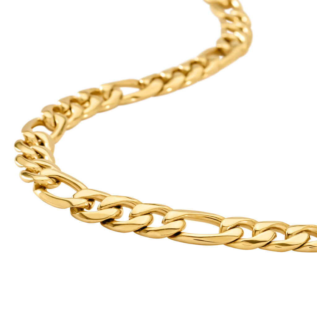 JAMES Herren Armkette Edelstahl vergoldet B 8 mm