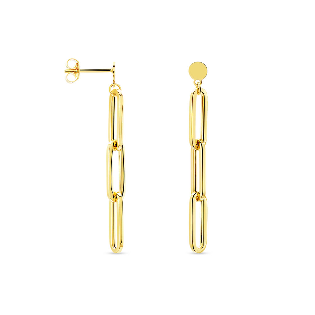 Damen Ohrstecker Lang Gold 375 Kettenglieder Scarlett
