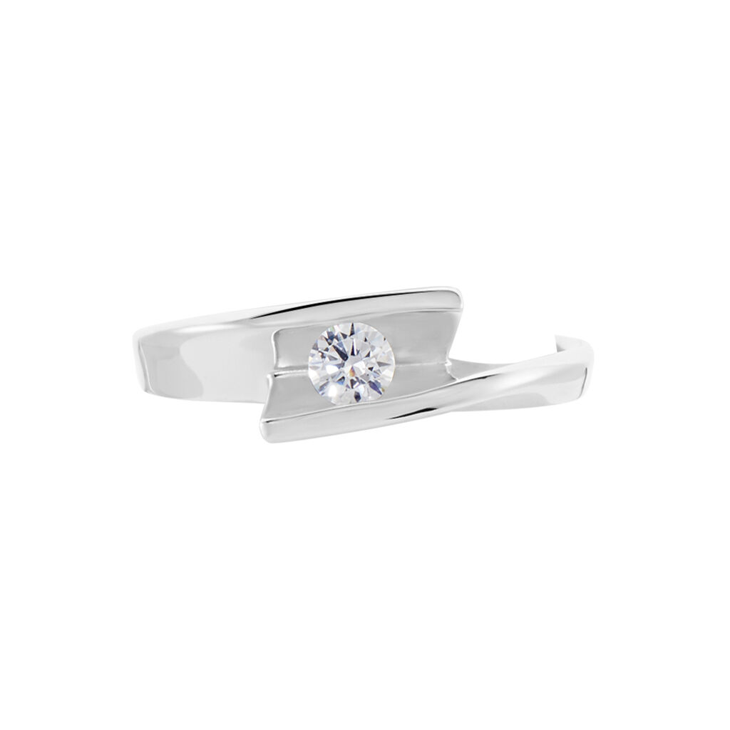 Damen Ring Silber 925 Zirkonia Wei&szlig; 0,29 ct B 2,63 mm