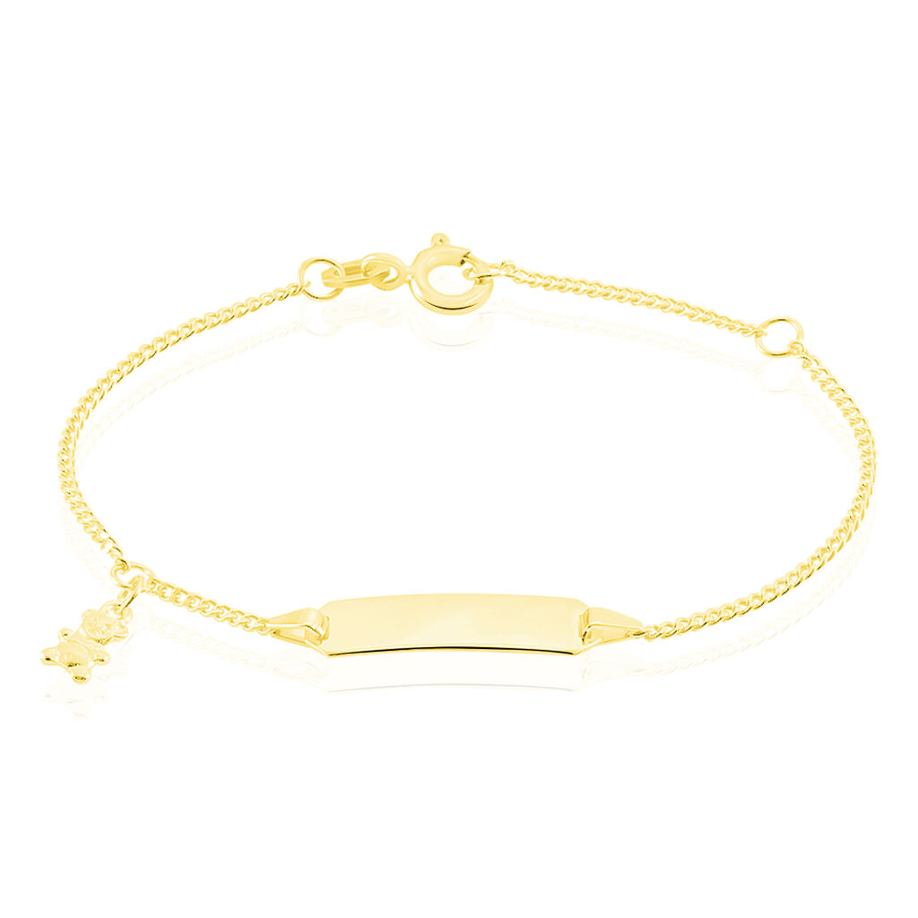 Kinder Id Armband Gold 375 Bär - Armbänder mit Gravur Kinder | OROVIVO