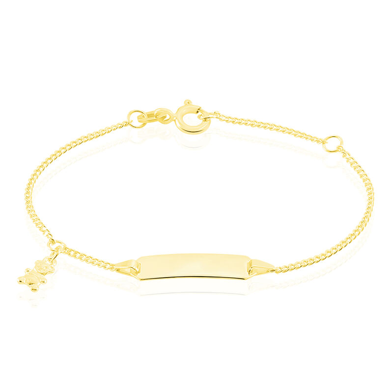Kinder Id Armband Gold 375 Bär - Armbänder mit Gravur Kinder | OROVIVO