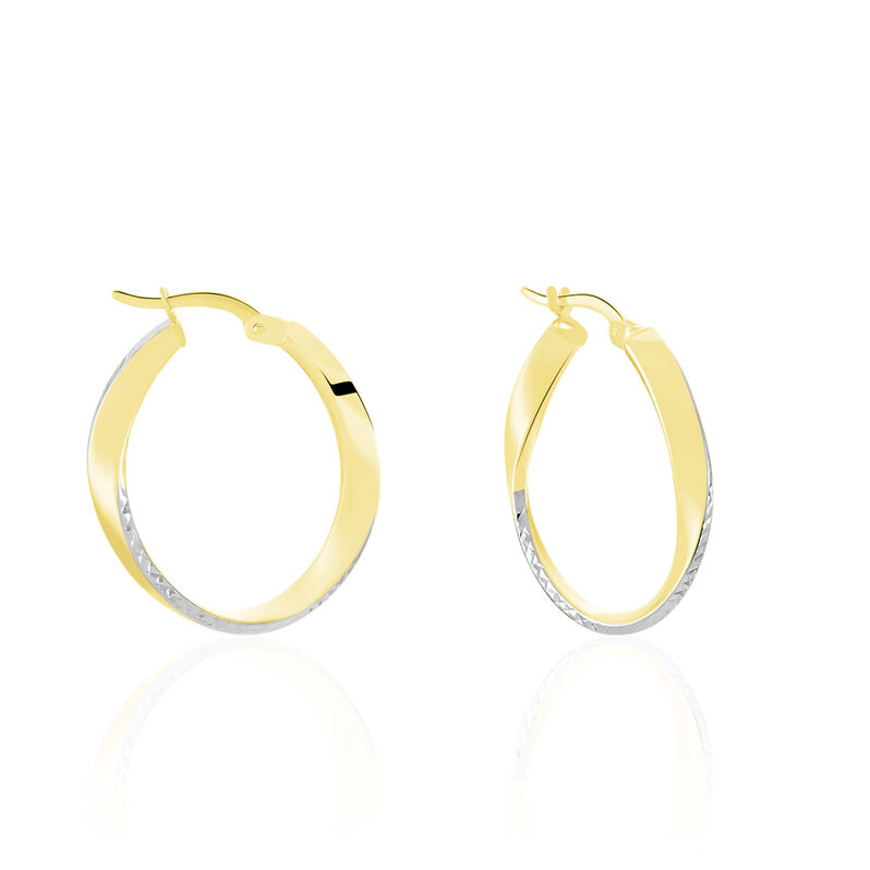 DORALYNNE DIA. Damen Creolen Gold Bicolor 375 (9 Karat) Oval - Creolen Damen | OROVIVO