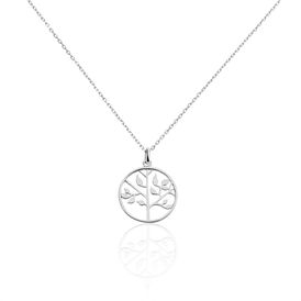 Damen Halskette Silber 925 Rhodiniert Lebensbaum - Ketten mit Anhänger  | OROVIVO