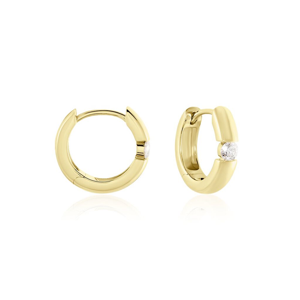 Damen Creolen Gold 750 Diamant 0,2ct Lisboa 10,00mm 3,20mm  - Creolen Damen | OROVIVO