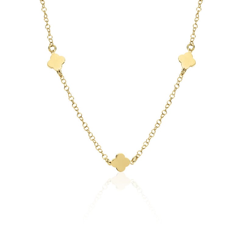 KALEA Damen Collier Silber vergoldet 925 Blume B 2,2 mm - Halsketten Damen | OROVIVO
