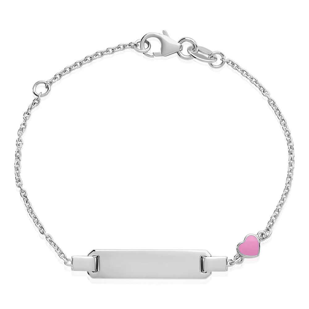 🦚 Kinder ID Armband Silber 925 Geometrisch Lilith Herz 3 1,6cm, ID Armband ohne Stein 🦚 Kinder ID Armband Silber 925 Geometrisch Lilith Herz 3 1,6cm, ID Armband ohne Stein