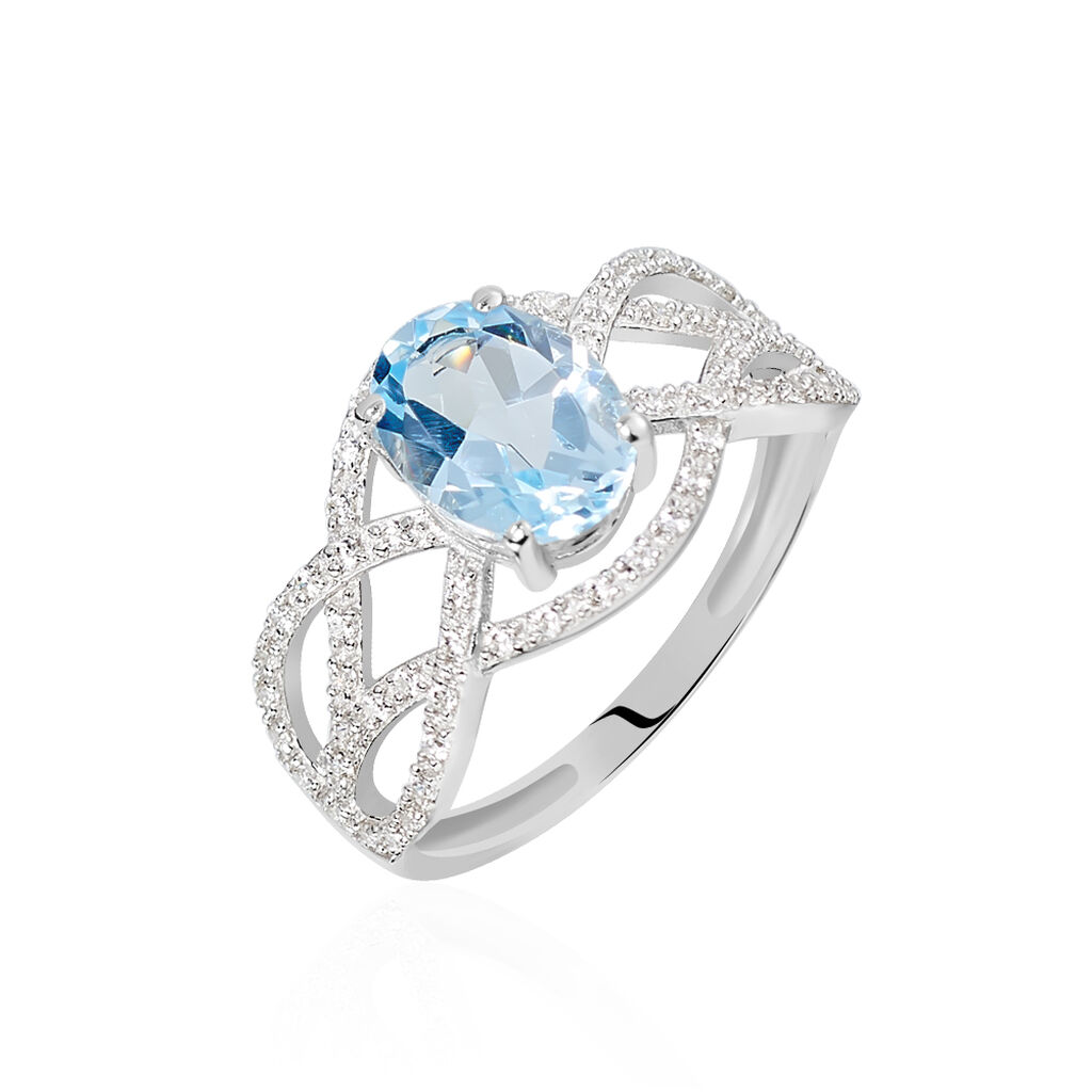 Bague Or Weiss Tina Topaze Centrale - Spannringe Damen | OROVIVO