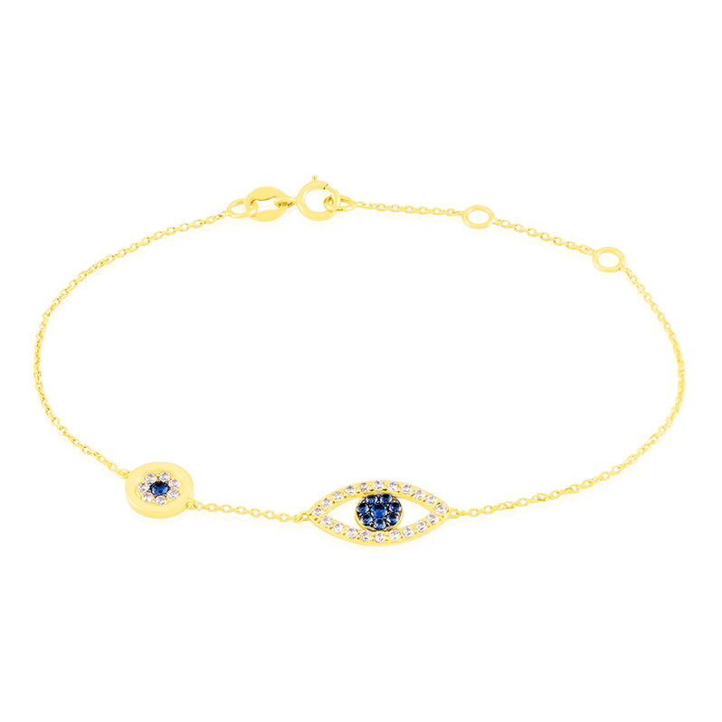 Bracelet Or Jaune Belkiz Oeil Pavage Oxy - Spannringe Damen | OROVIVO