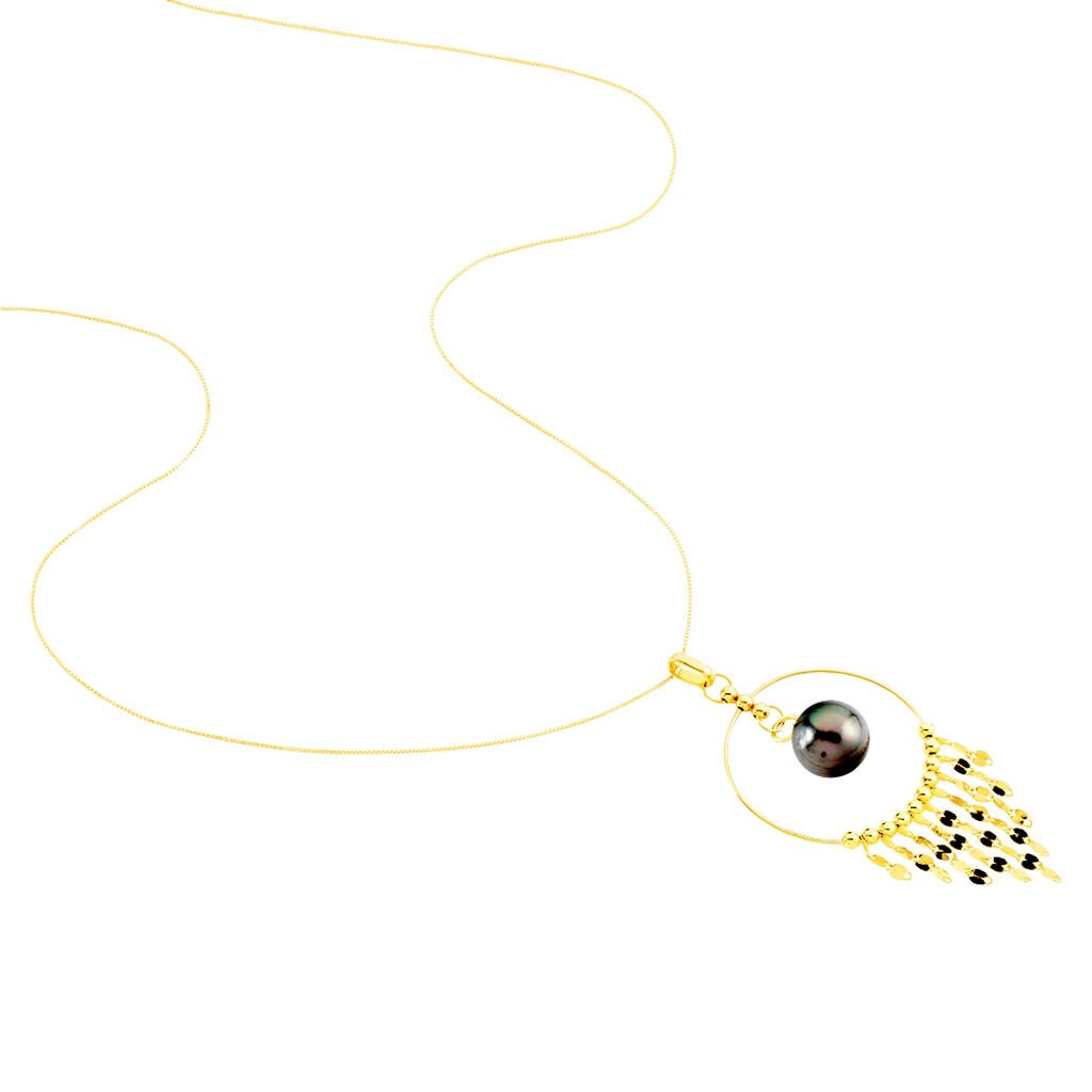 Collier Cercle Or Jaune Perle De Culture De Tahiti - Spannringe Damen | OROVIVO