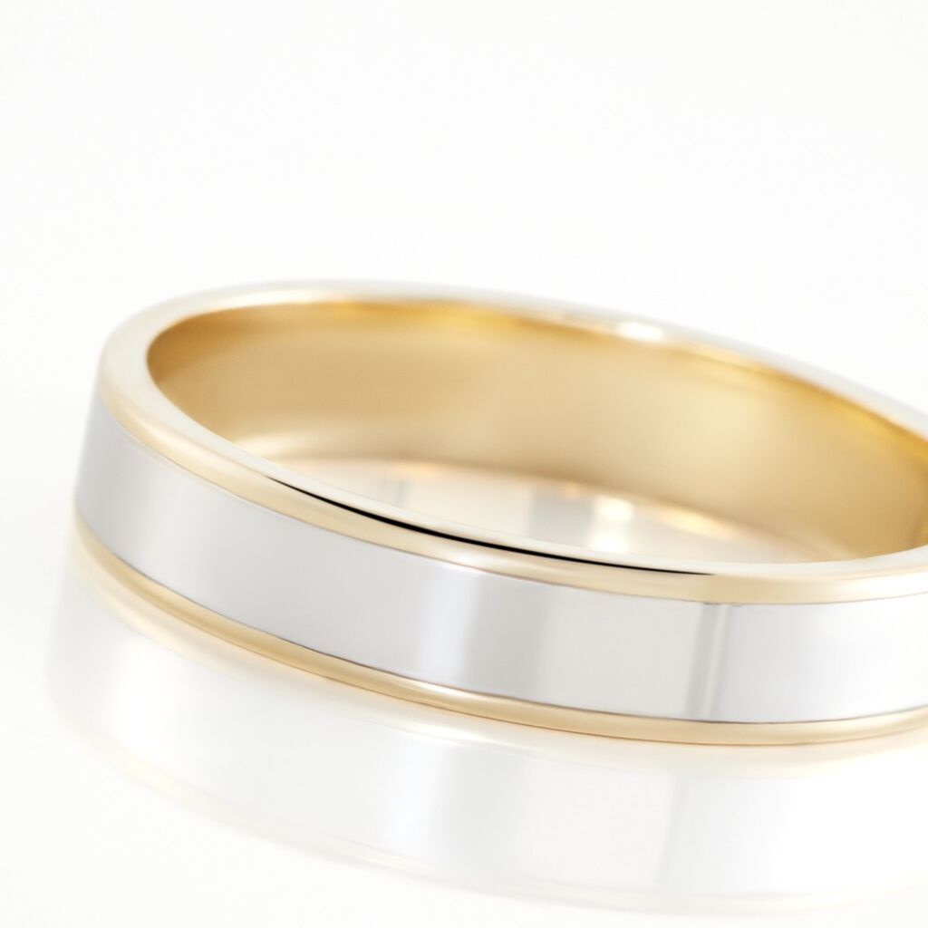 Alliance Hevan Ruban Or Bicolore - Spannringe Unisex | OROVIVO