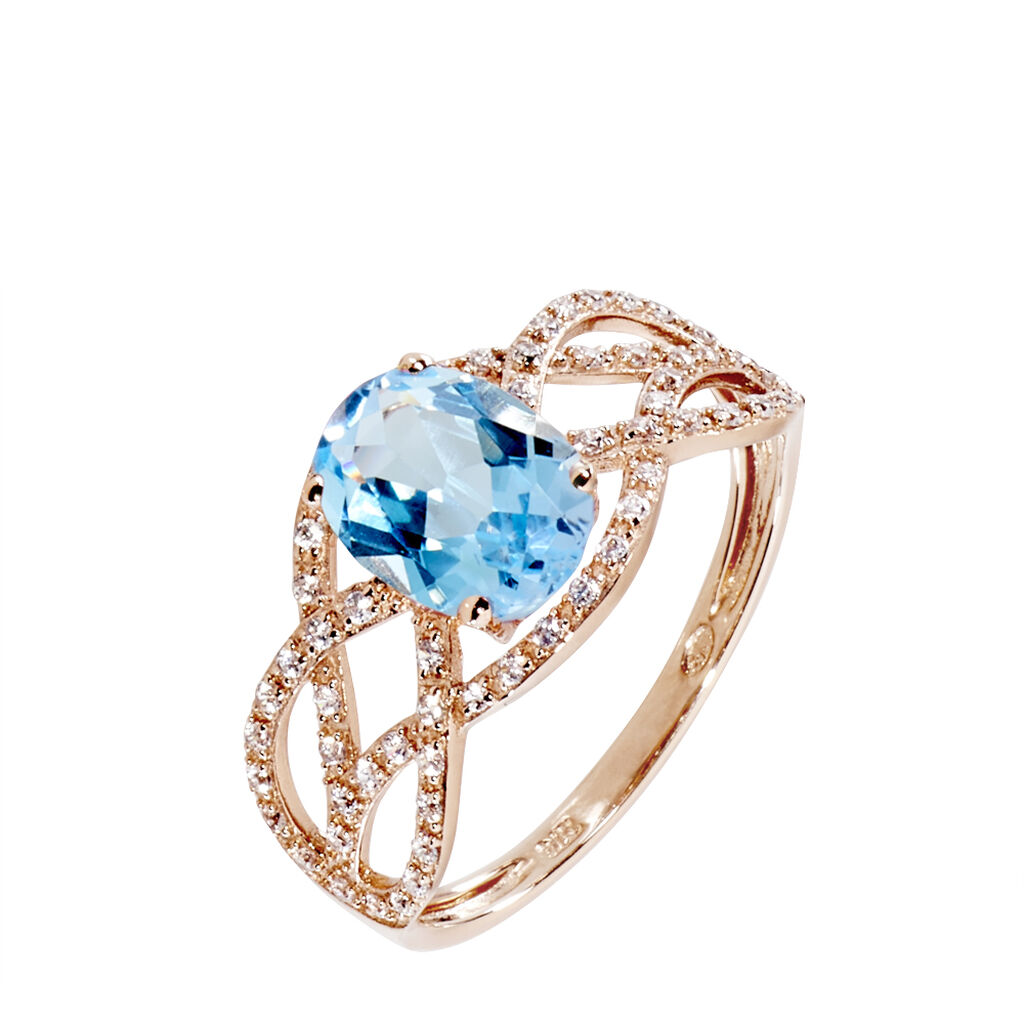 Bague Tina Or Rose Topaze Et Diamant - Spannringe Damen | OROVIVO