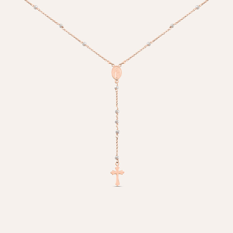 Collana Rosario Silver Soul Argento Rosa Cristallo - Spannringe Damen | OROVIVO