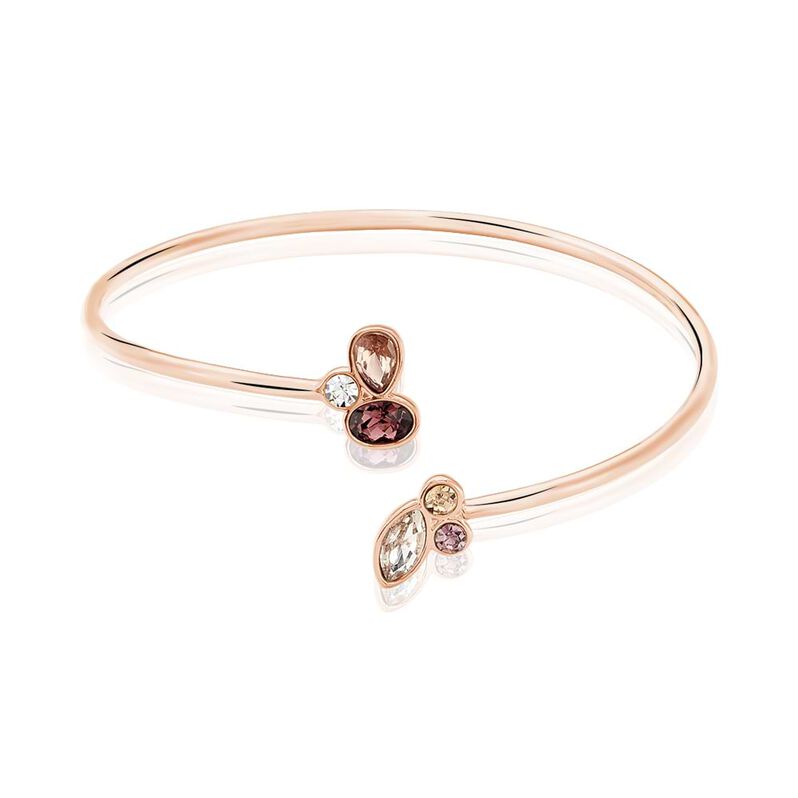Bangle in metallo rosato e pietre colore rosa - Spannringe Damen | OROVIVO
