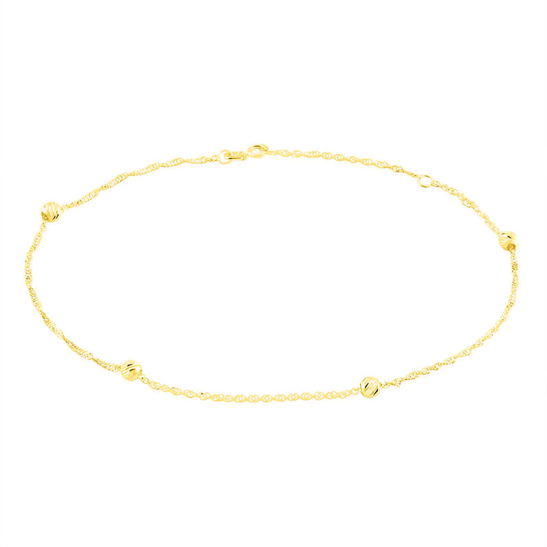 Damen Fußkettchen Gold 375 Kugeln - Fußketten Damen | OROVIVO