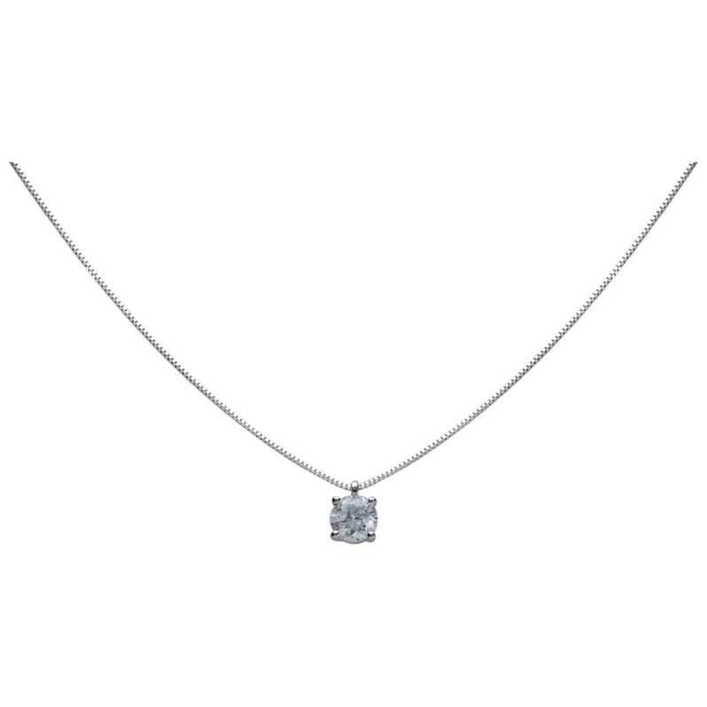 Girocollo punto luce in oro bianco con brillante 0.50 ct - Spannringe Damen | OROVIVO