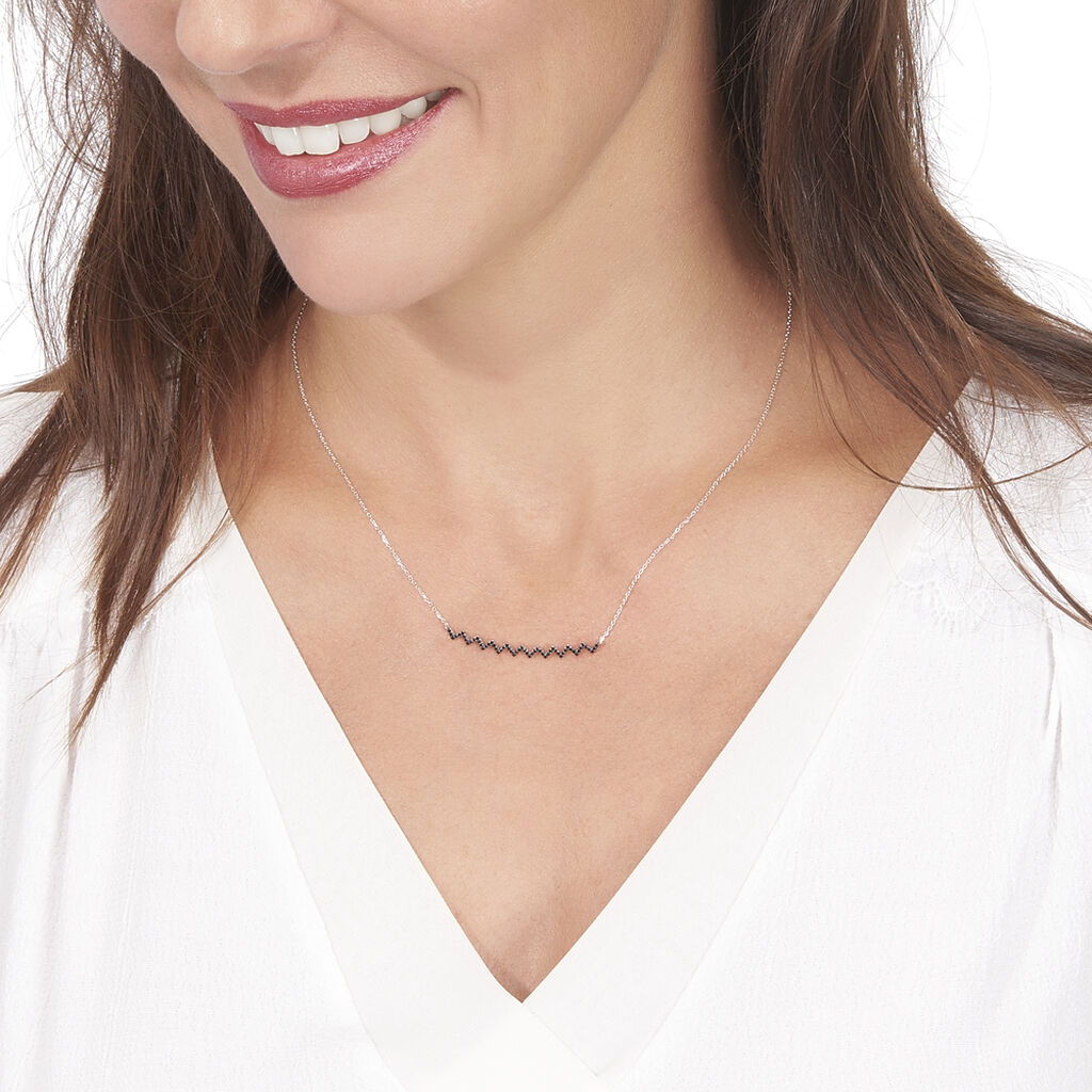 Collier Or Weiss Abby-gaelle Oxydes Noir - Spannringe Damen | OROVIVO