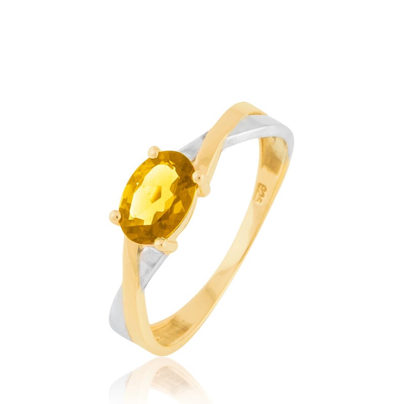 Bague Emeline Or Bicolore Citrine - Spannringe Damen | OROVIVO