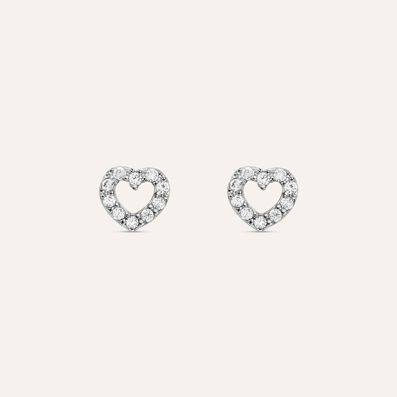 Orecchini Lobo Claire Oro Bianco Cubic Zirconia - Spannringe Damen | OROVIVO