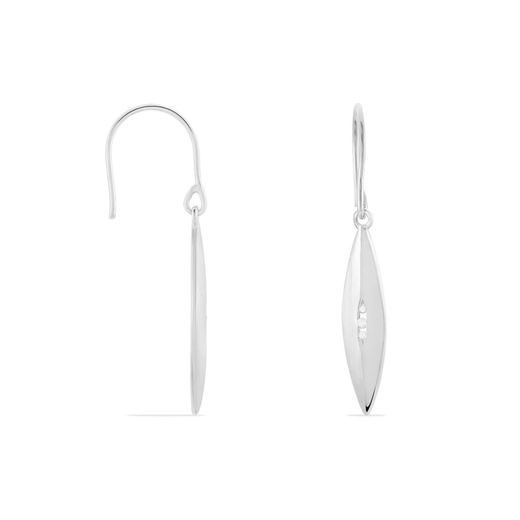 Damen Ohrhänger Lang Silber 925 Diamant 0,01ct  - Ohrhänger Damen | OROVIVO