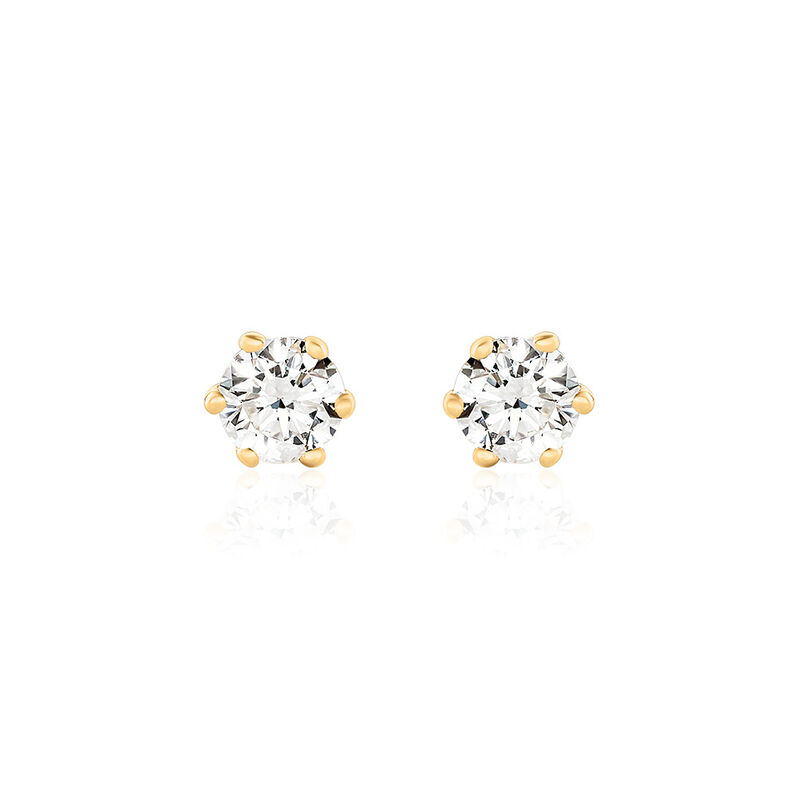 Sonate Damen Ohrstecker Gold 585 (14 Karat) Synthetischer Diamant Wei&szlig; 0,52 ct - Ohrstecker Damen | OROVIVO