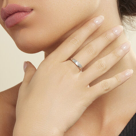 Damenring Weißgold 375 Diamanten 0,012ct - Eheringe mit Stein Damen | OROVIVO