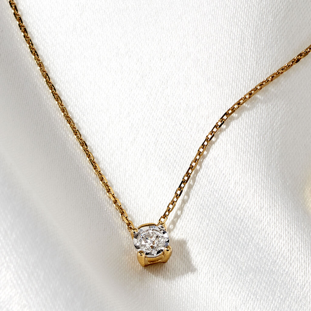 Damen Collier Gold 375 Diamant 0,1ct Lirik 0,90mm - Halsketten Damen | OROVIVO