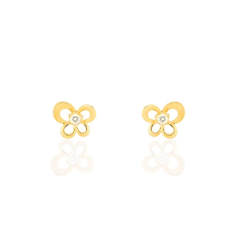 Damen Ohrstecker Gold 375 Zirkonia Schmetterling Eleanor - Ohrstecker Familie | OROVIVO