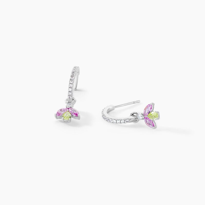 Créoles Loa Argent Weiss Pierre De Synthese Oxyde De Zirconium - Spannringe Damen | OROVIVO
