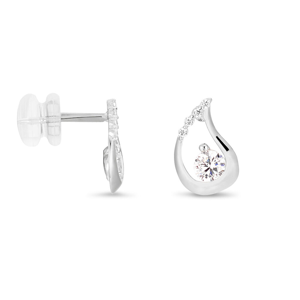Damen Ohrstecker Weißgold 375 Zirkonia - Ohrstecker Damen | OROVIVO