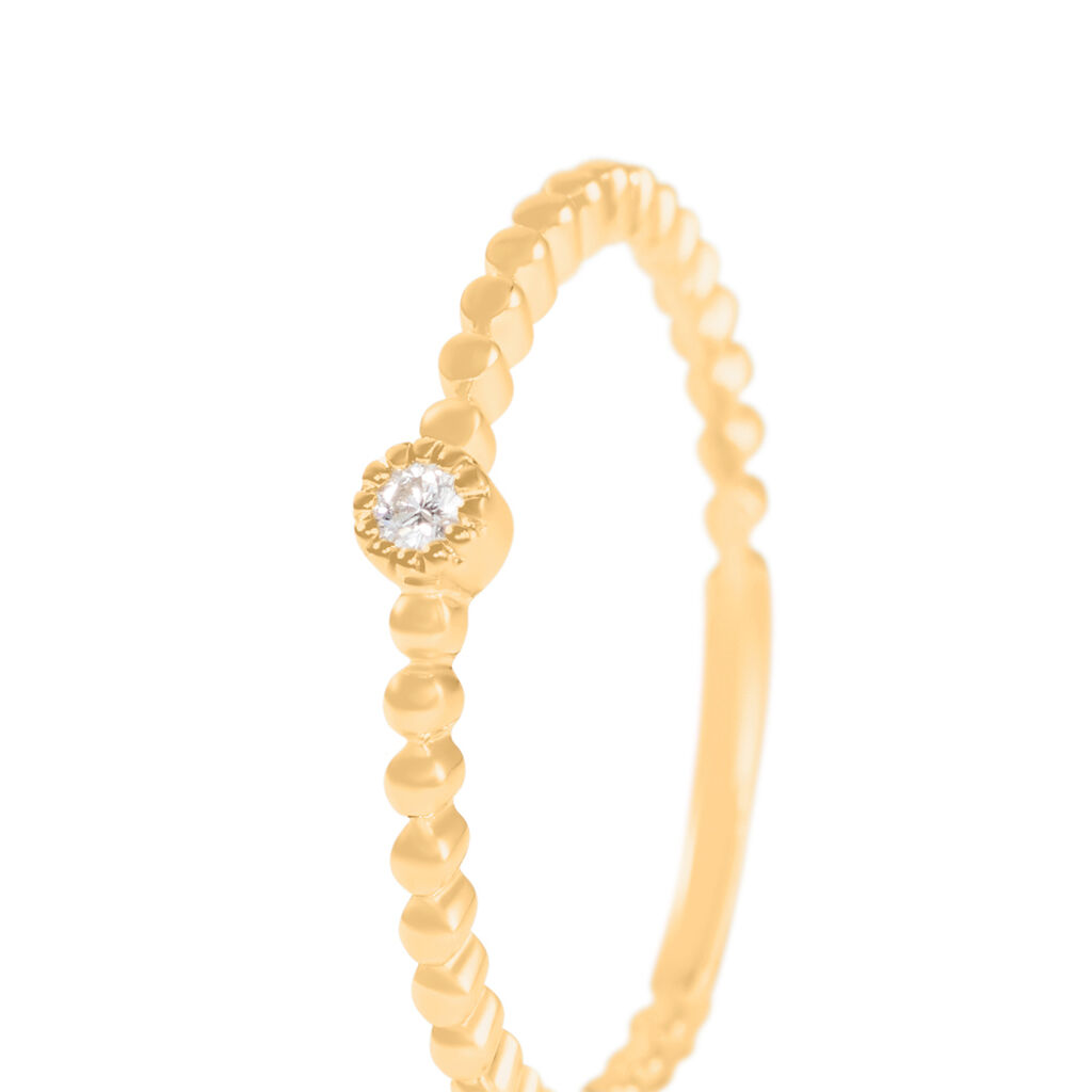 GIULIANA Damen Ring Gold 375 (9 Karat) Diamant Weiß 0,020 ct - Ringe mit Stein Damen | OROVIVO