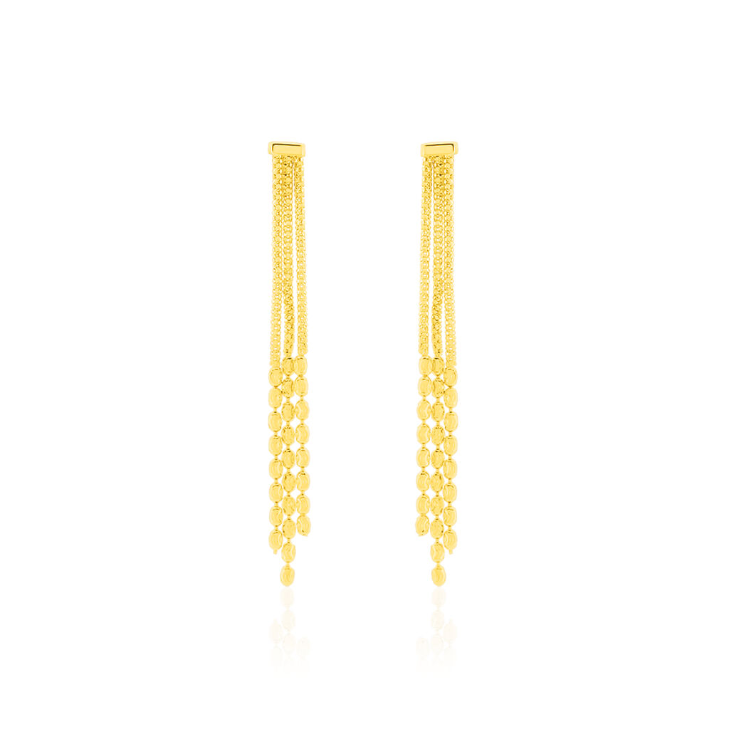 Thumbnail - Damen Ohrstecker Lang Gold 375 , Ohrringe Lang ohne Stein