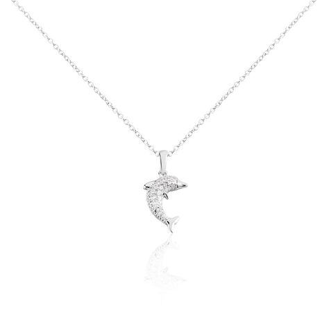 Kinder Collier Silber 925 Zirkonia Delfin Ines 1 1,15mm 42cm - Halsketten Kinder | OROVIVO