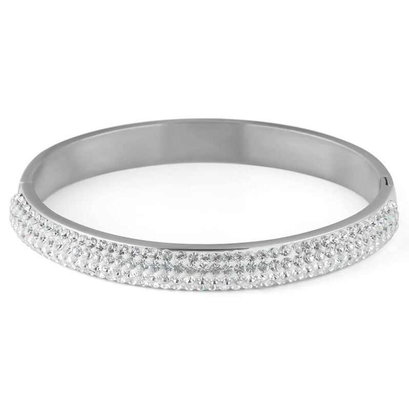 Bangle Aura Acciaio Cristallo - Spannringe Damen | OROVIVO