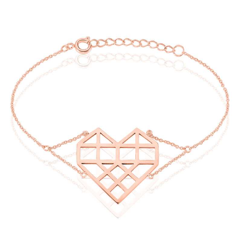 Bracelet Lola Acier Rose Coeur - Spannringe Damen | OROVIVO