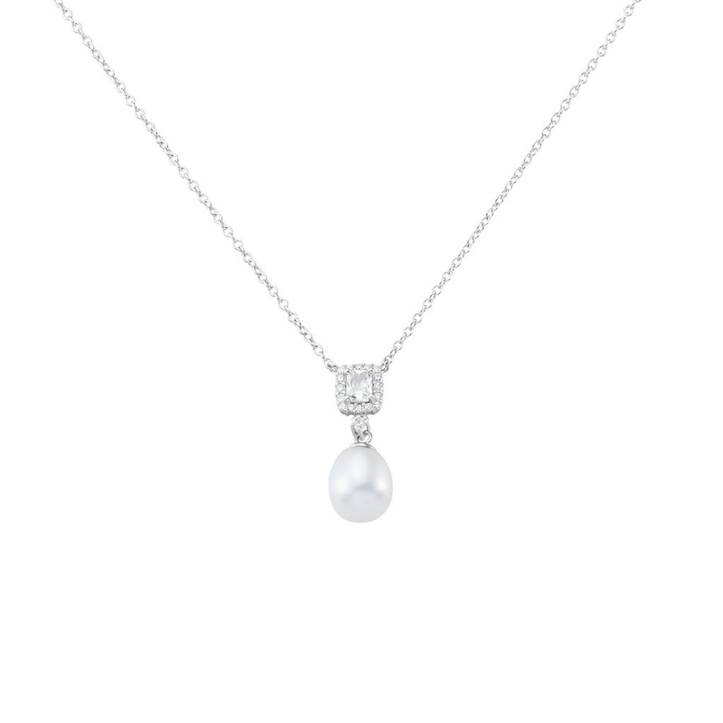 Damen Collier Silber 925 Zuchtperle Weiß Despina - Halsketten Damen | OROVIVO