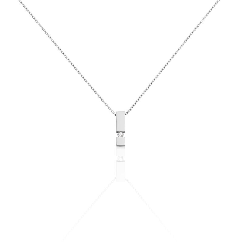 GRANADA Damen Collier Wei&szlig;gold 375 (9 Karat) Diamant Wei&szlig; 0,04 ct Barren - Halsketten Damen | OROVIVO