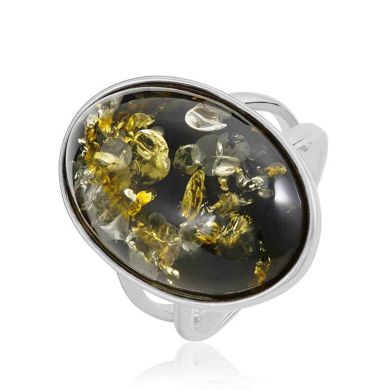 Bague Bahar Argent Blanc Ambre - Spannringe Damen | OROVIVO