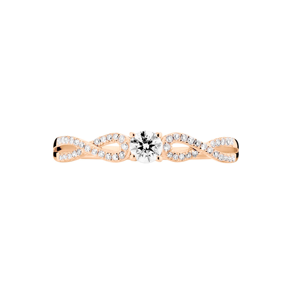 Bague Solitaire Livia Or Rose Diamant - Spannringe Damen | OROVIVO
