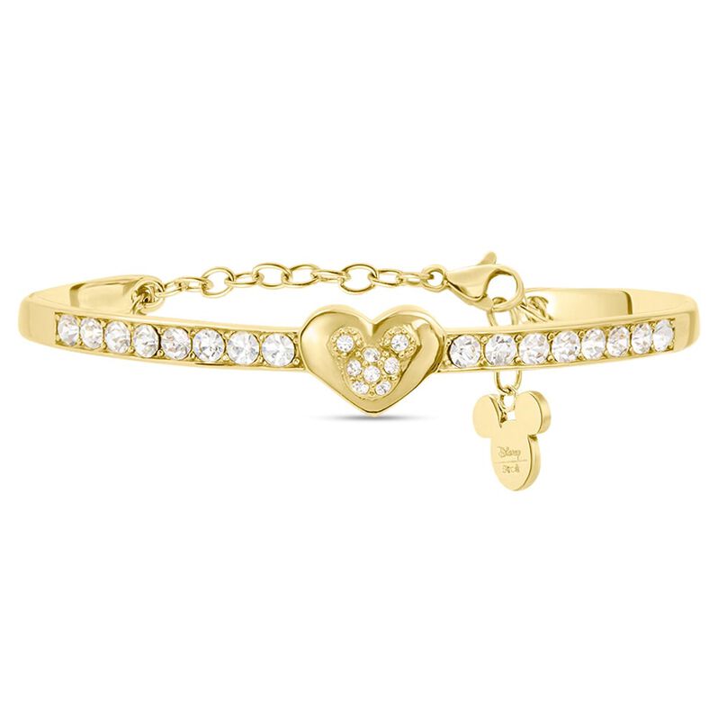 Bangle Mickey Mouse & Friends Acciaio Dorato Cristallo - Spannringe Damen | OROVIVO